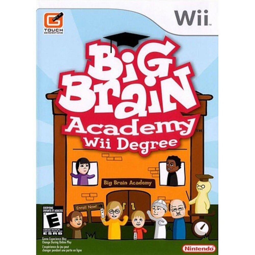 Wii Big Brain Academy Nintendo Educational Game Math Numbers Colors Memory Quiz